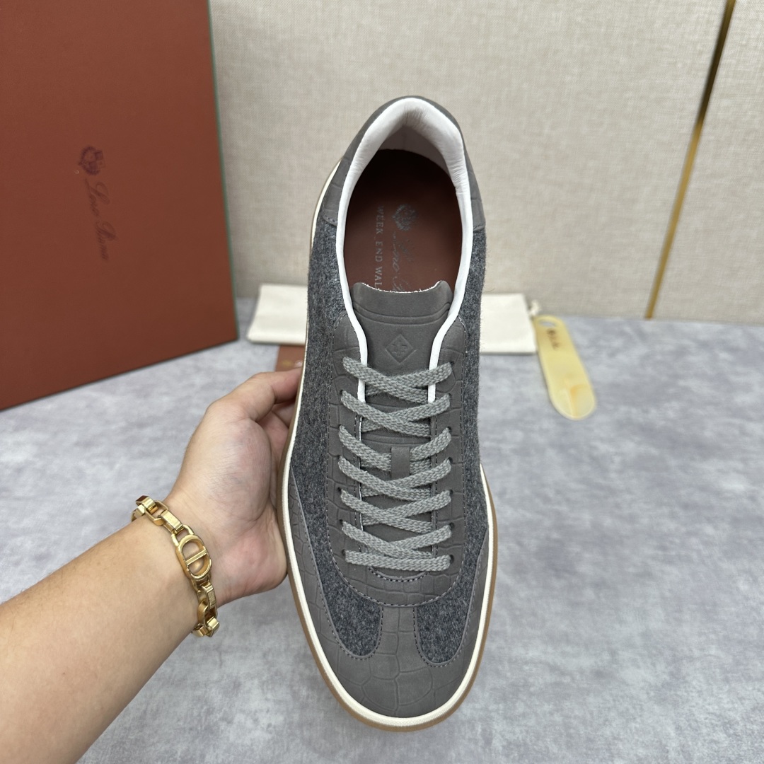 💋💍LP 家新品  LoroPian*/诺悠-翩雅  新款男士休闲德训磨砂皮拼麻料布板鞋鞋 LP系带休闲