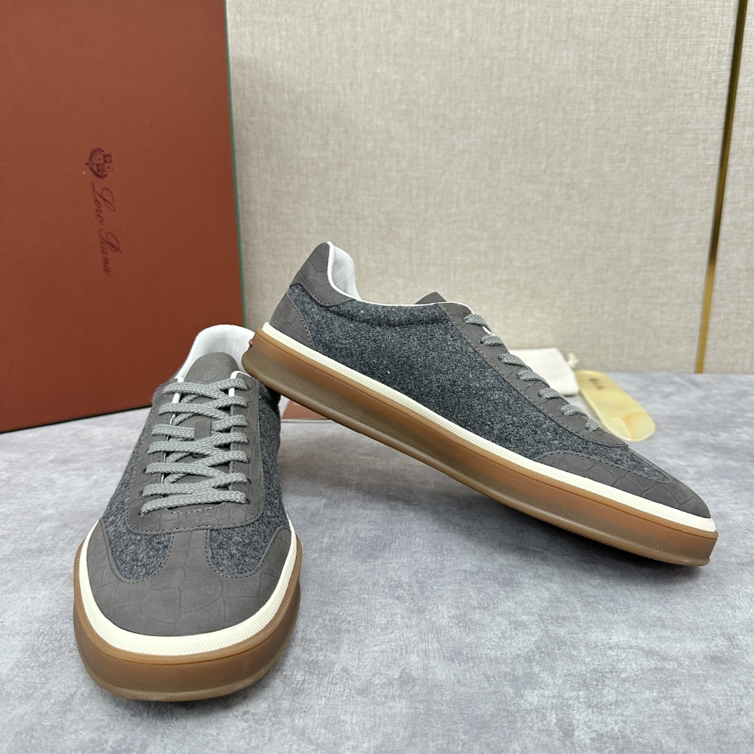 💋💍LP 家新品  LoroPian*/诺悠-翩雅  新款男士休闲德训磨砂皮拼麻料布板鞋鞋 LP系带休闲