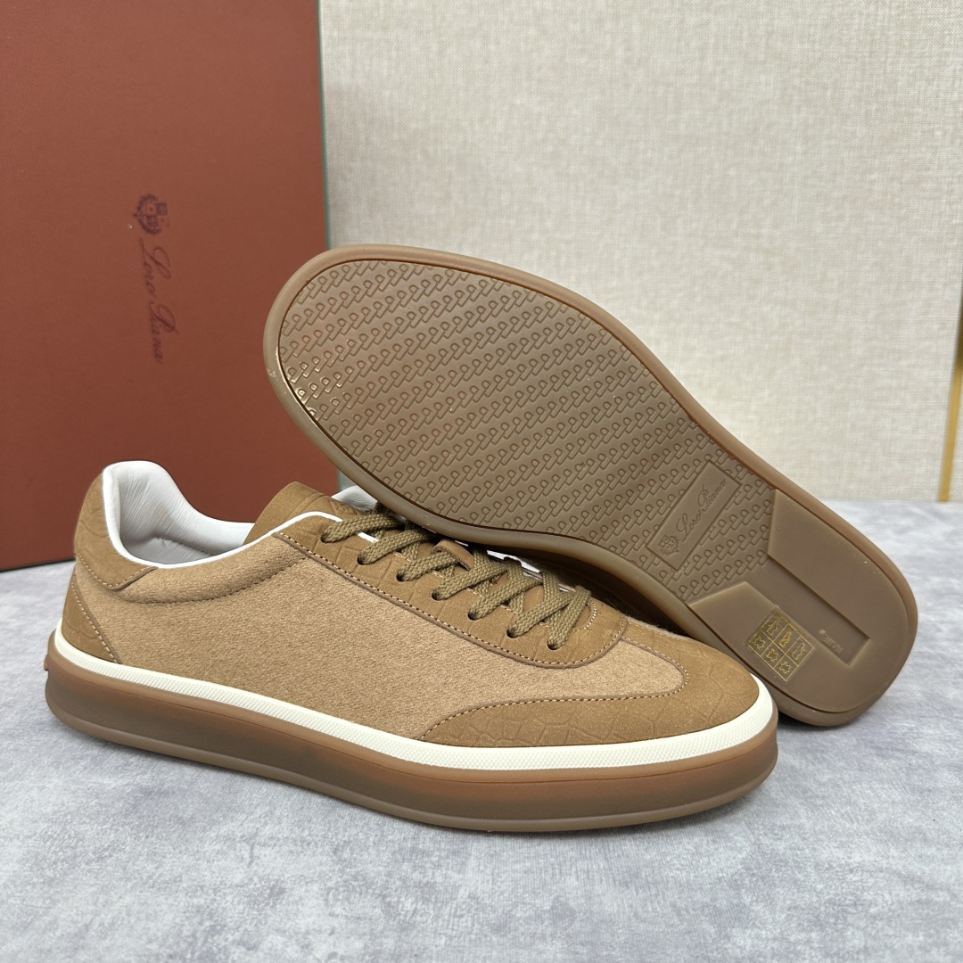 💋💍LP 家新品  LoroPian*/诺悠-翩雅  新款男士休闲德训磨砂皮拼麻料布板鞋鞋 LP系带休闲