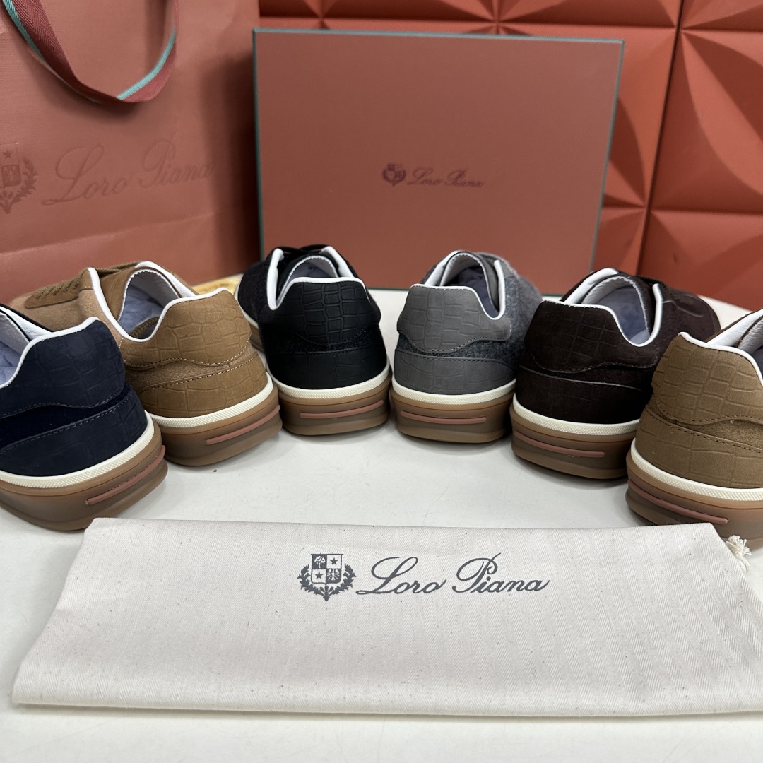 💋💍LP 家新品  LoroPian*/诺悠-翩雅  新款男士休闲德训磨砂皮拼麻料布板鞋鞋 LP系带休闲