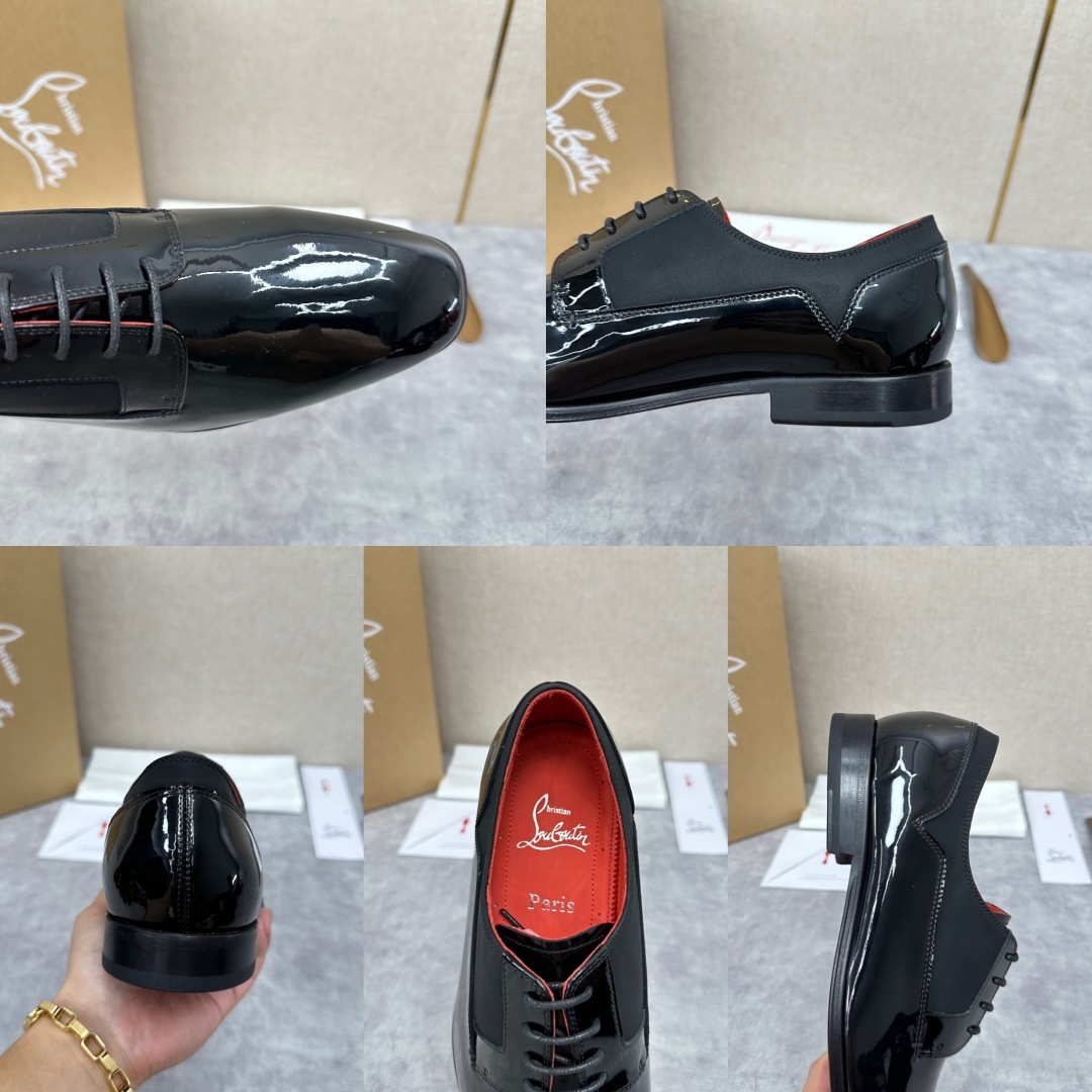 💋💍 CL 新品正装鞋皮鞋  Christia*  Loubouti*  红底鞋  最新推出此款光面牛津