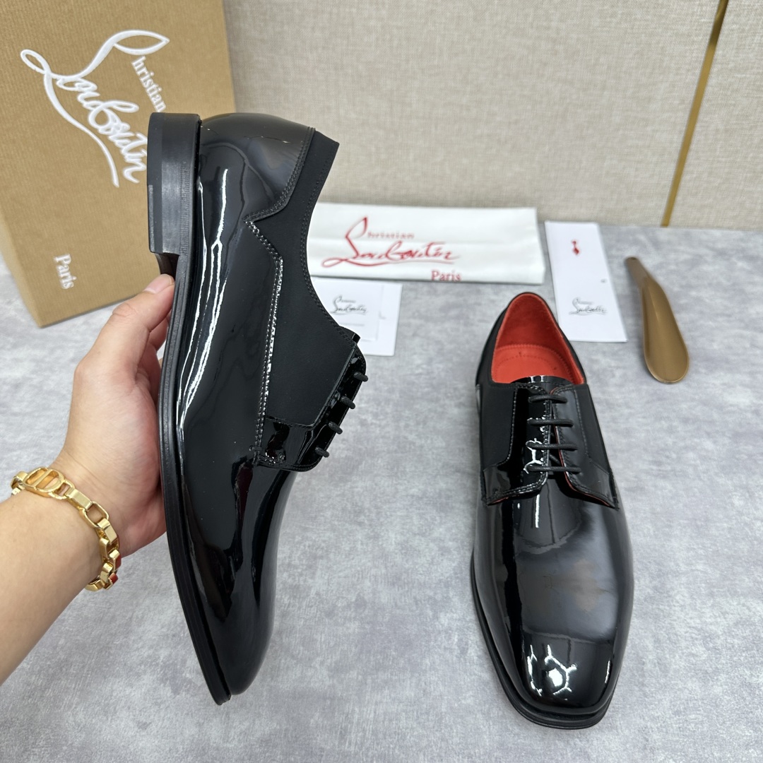 💋💍 CL 新品正装鞋皮鞋  Christia*  Loubouti*  红底鞋  最新推出此款光面牛津