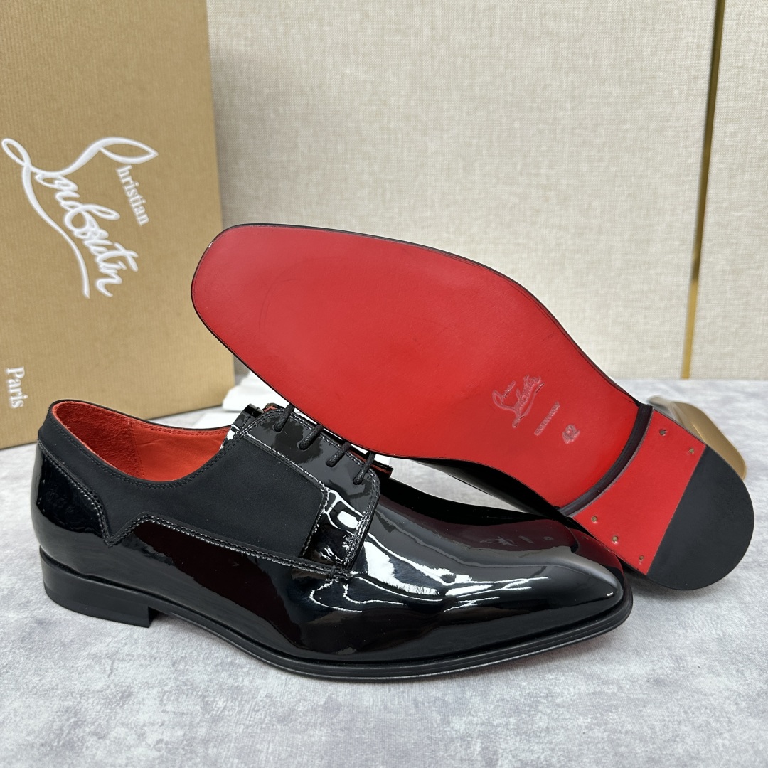 💋💍 CL 新品正装鞋皮鞋  Christia*  Loubouti*  红底鞋  最新推出此款光面牛津