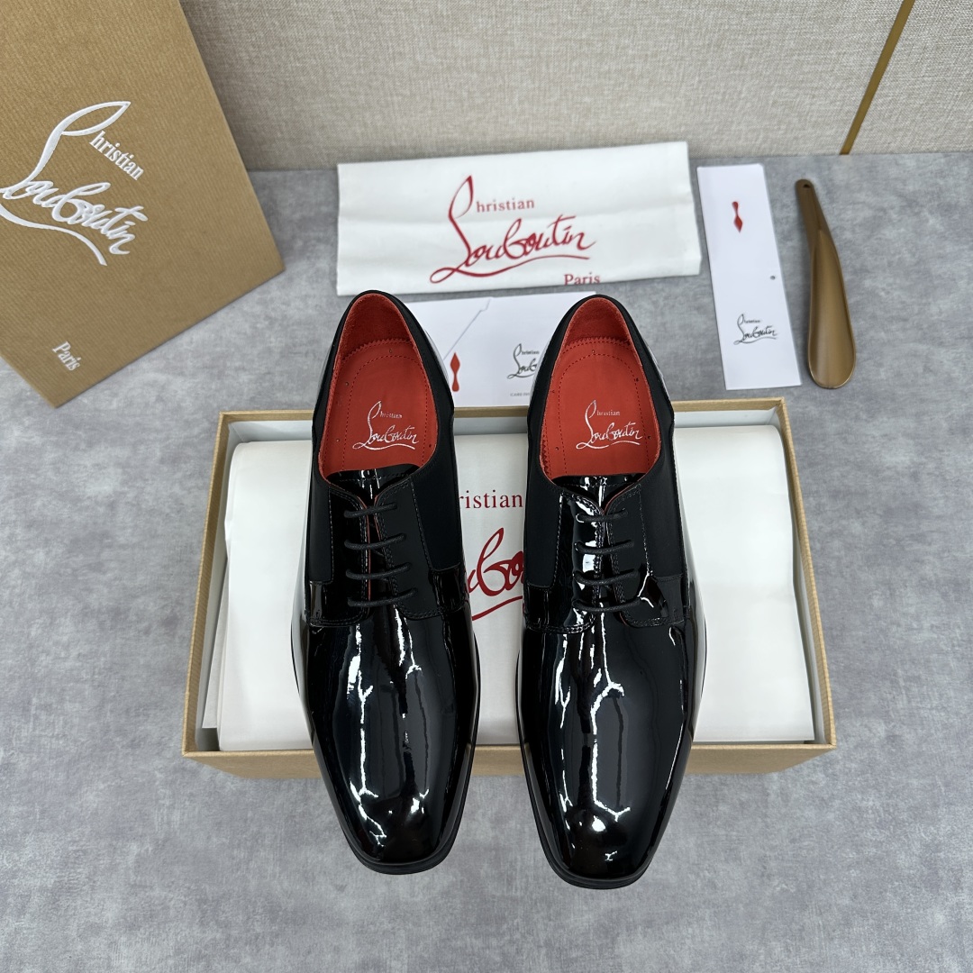 💋💍 CL 新品正装鞋皮鞋  Christia*  Loubouti*  红底鞋  最新推出此款光面牛津