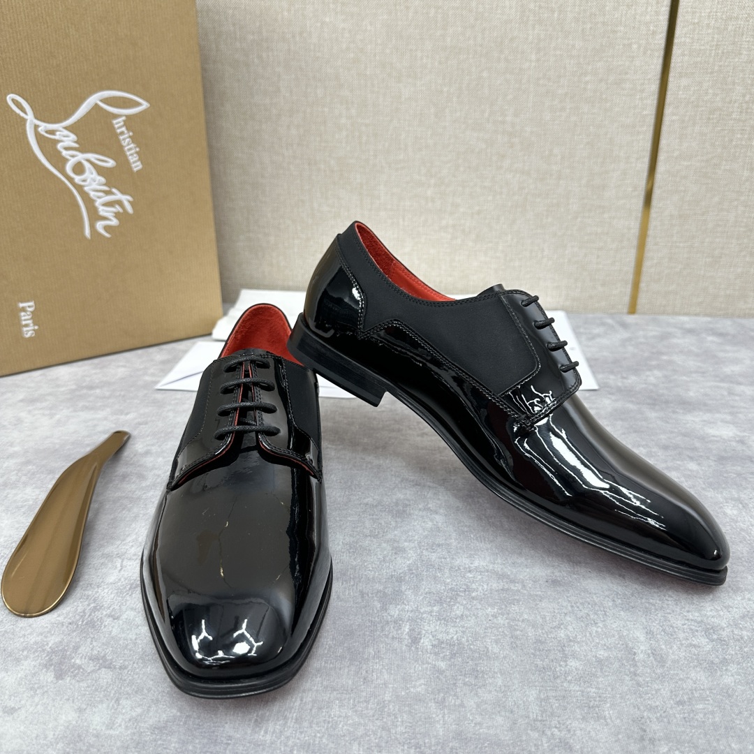 💋💍 CL 新品正装鞋皮鞋  Christia*  Loubouti*  红底鞋  最新推出此款光面牛津