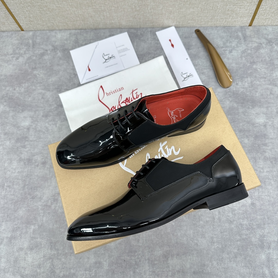💋💍 CL 新品正装鞋皮鞋  Christia*  Loubouti*  红底鞋  最新推出此款光面牛津