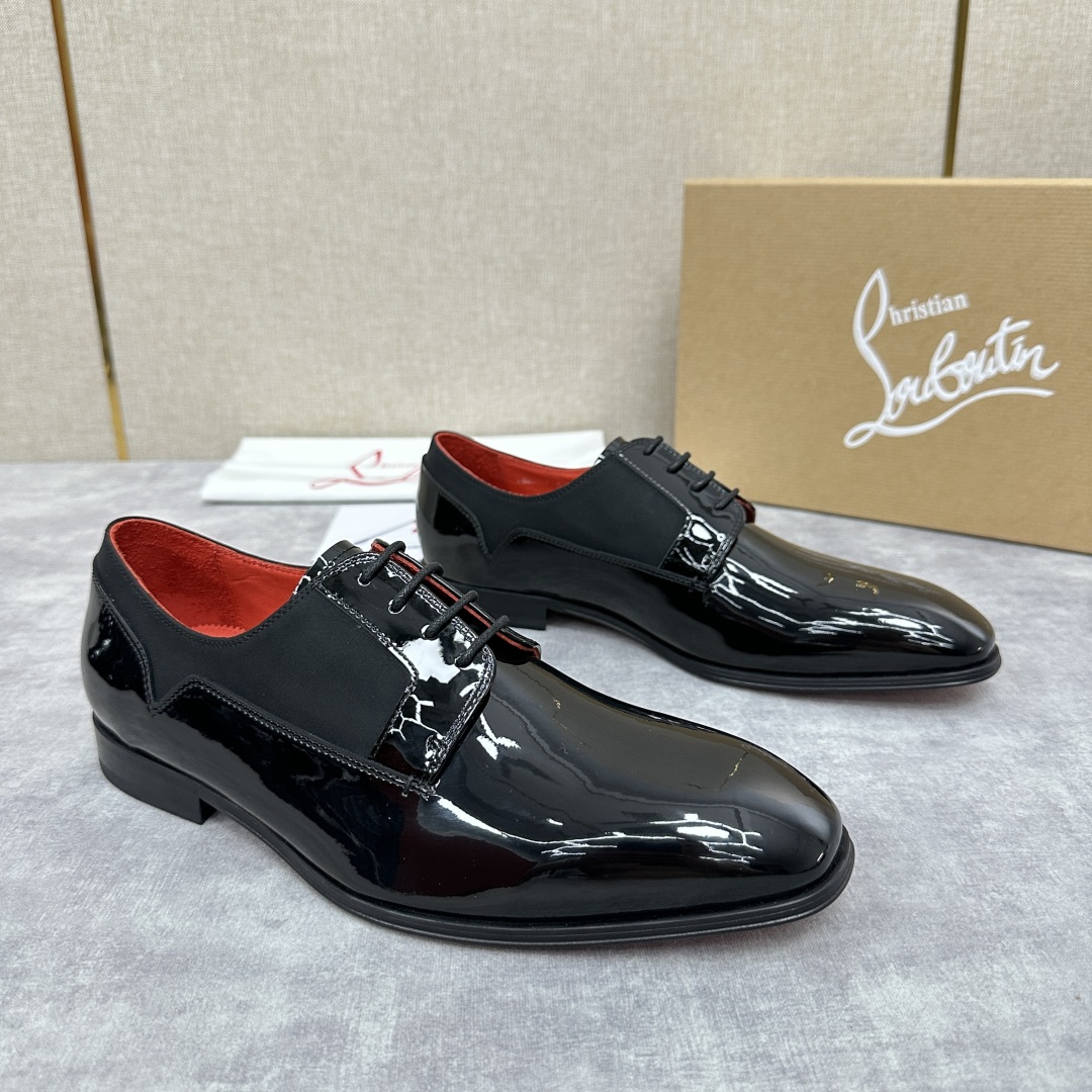 💋💍 CL 新品正装鞋皮鞋  Christia*  Loubouti*  红底鞋  最新推出此款光面牛津