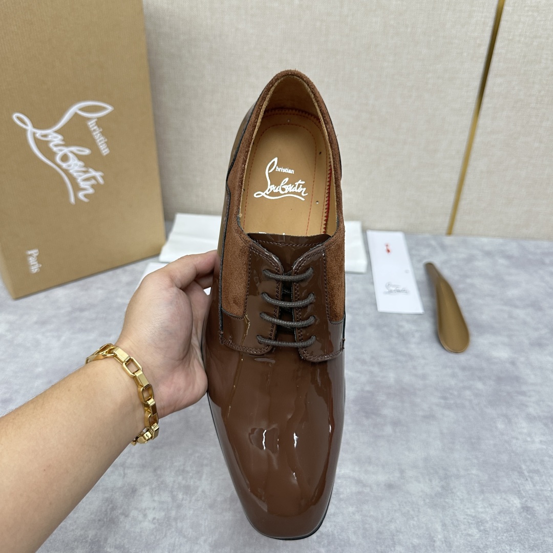 💋💍 CL 新品正装鞋皮鞋  Christia*  Loubouti*  红底鞋  最新推出此款光面牛津