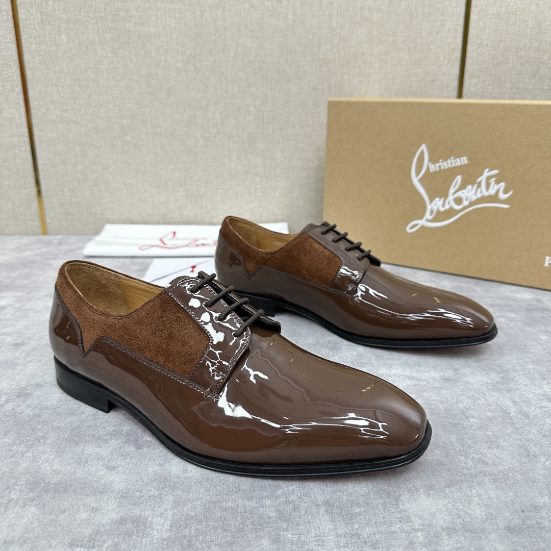 💋💍 CL 新品正装鞋皮鞋  Christia*  Loubouti*  红底鞋  最新推出此款光面牛津