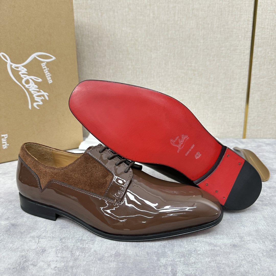 💋💍 CL 新品正装鞋皮鞋  Christia*  Loubouti*  红底鞋  最新推出此款光面牛津