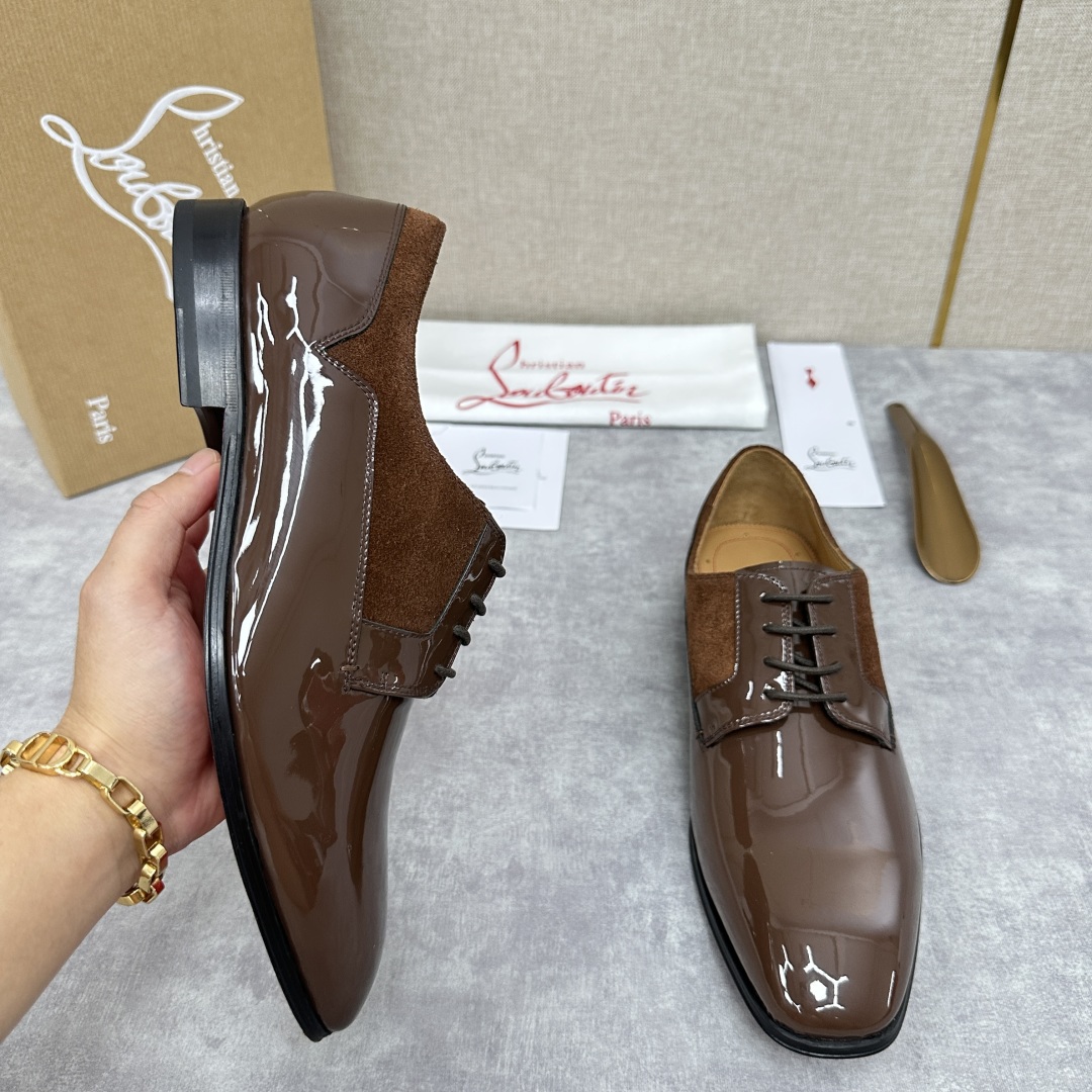 💋💍 CL 新品正装鞋皮鞋  Christia*  Loubouti*  红底鞋  最新推出此款光面牛津