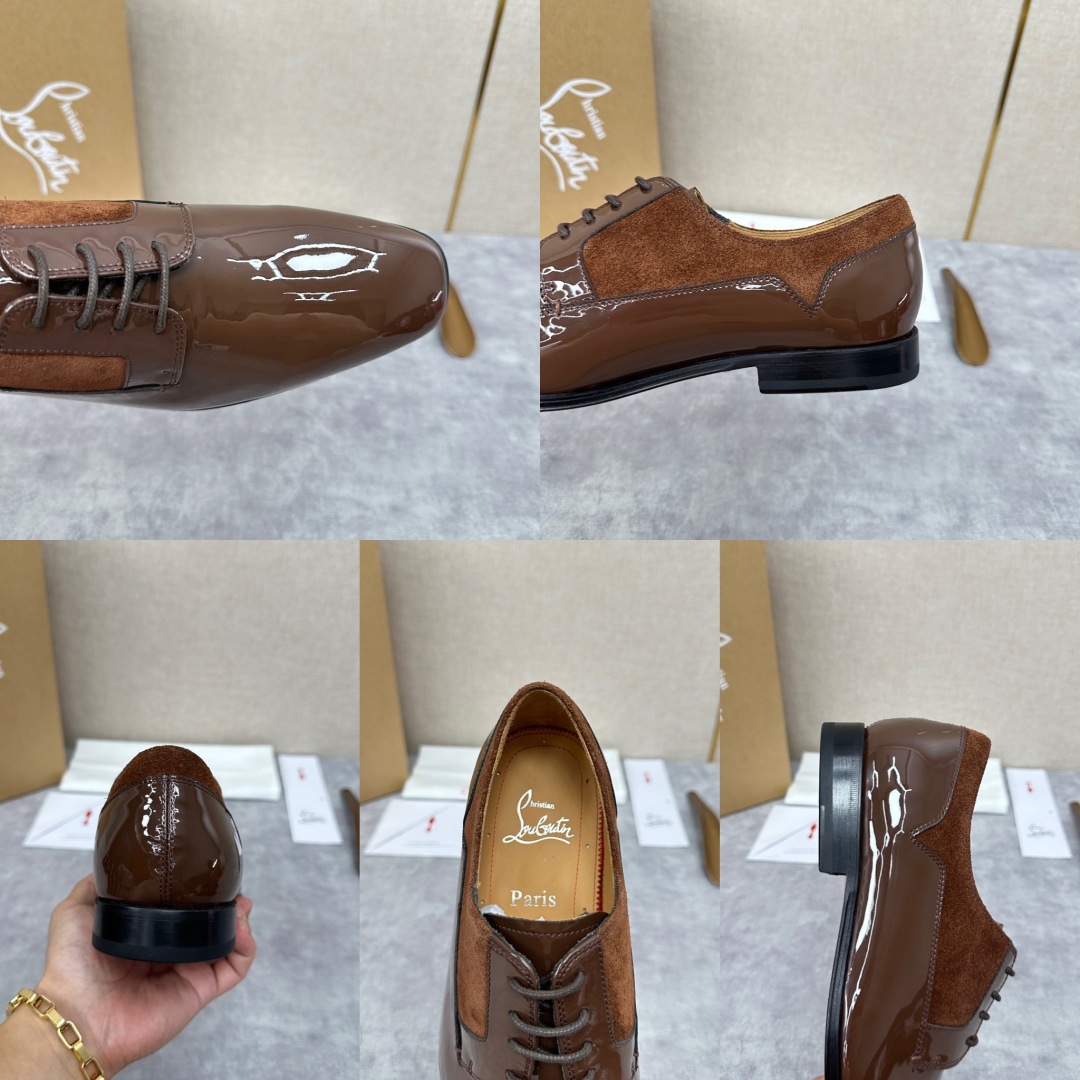 💋💍 CL 新品正装鞋皮鞋  Christia*  Loubouti*  红底鞋  最新推出此款光面牛津