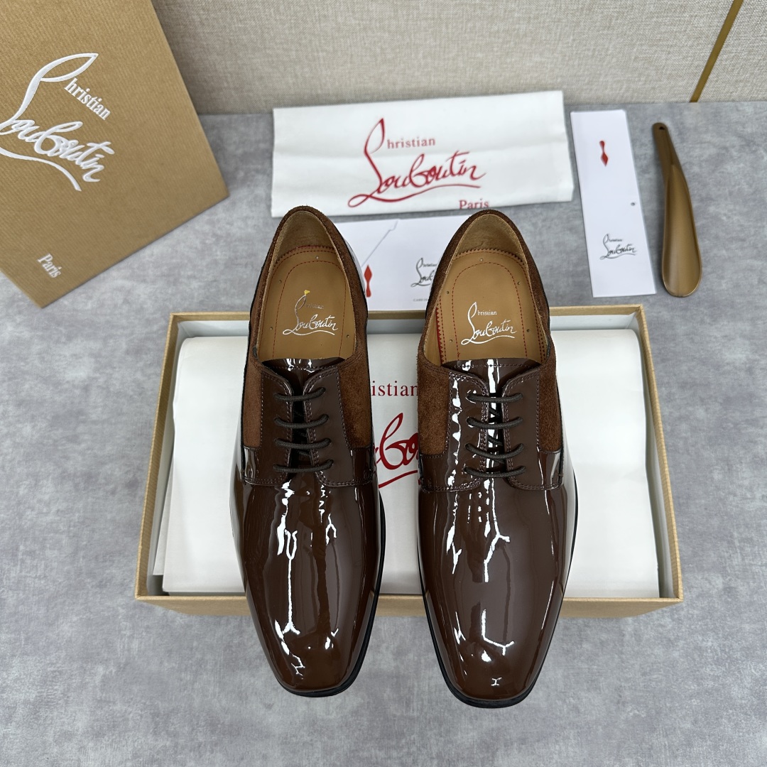 💋💍 CL 新品正装鞋皮鞋  Christia*  Loubouti*  红底鞋  最新推出此款光面牛津