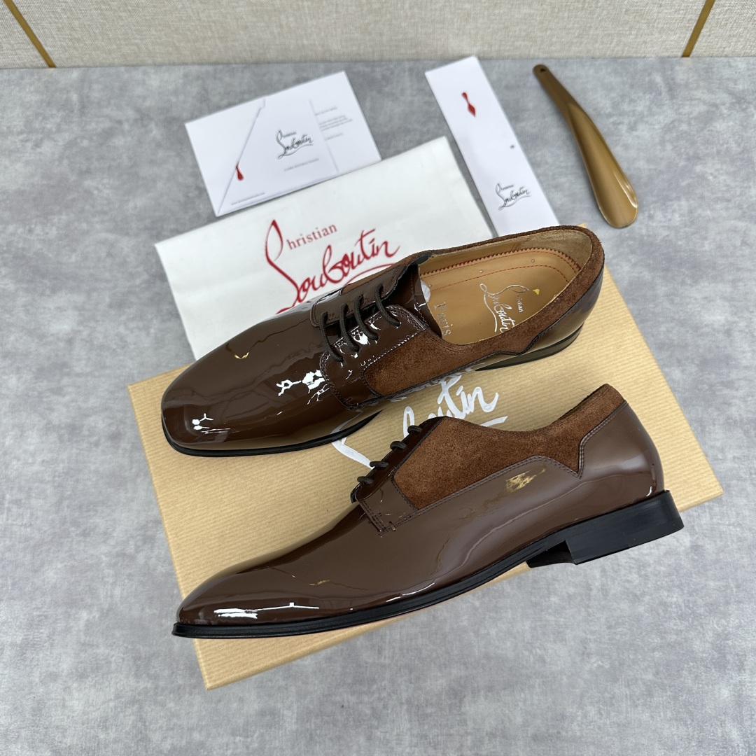 💋💍 CL 新品正装鞋皮鞋  Christia*  Loubouti*  红底鞋  最新推出此款光面牛津