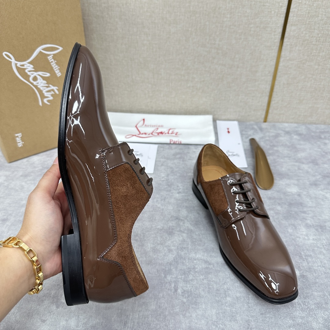 💋💍 CL 新品正装鞋皮鞋  Christia*  Loubouti*  红底鞋  最新推出此款光面牛津