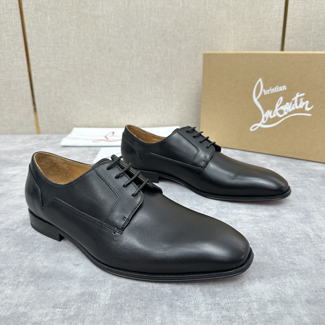 💋💍 CL 新品正装鞋皮鞋  Christia*  Loubouti*  红底鞋  最新推出此款光面牛津