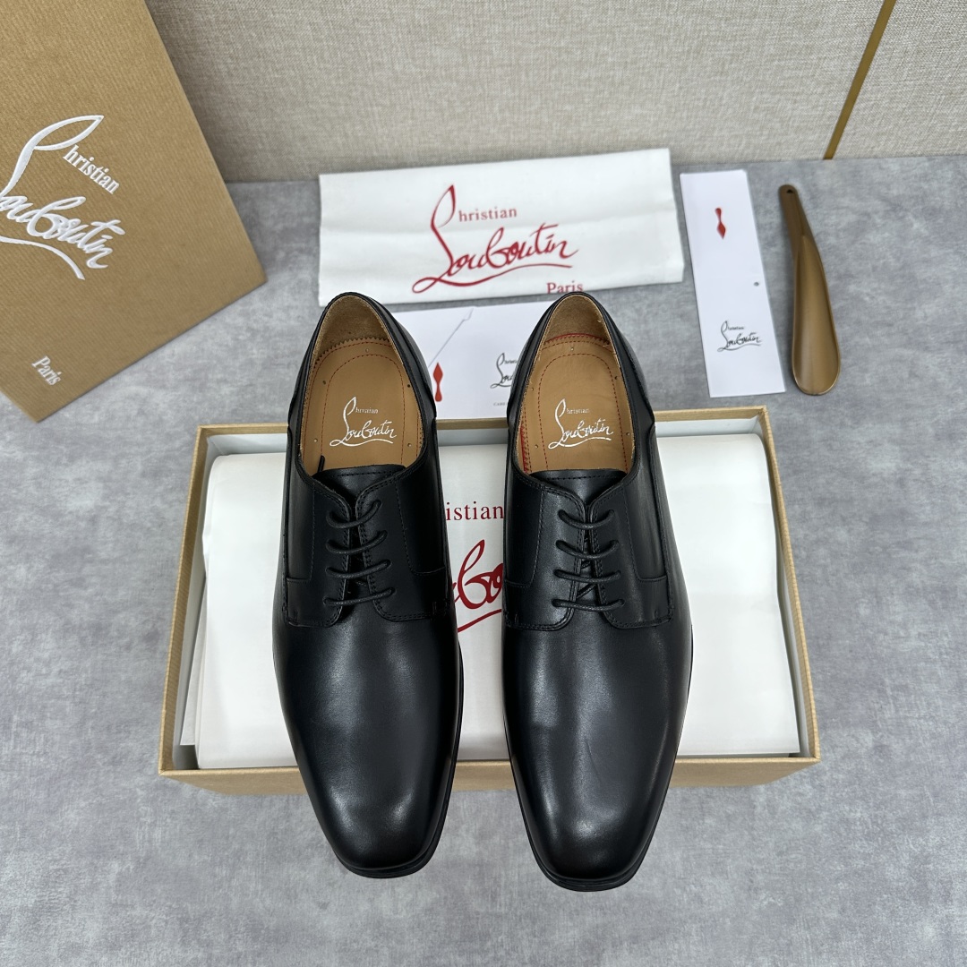 💋💍 CL 新品正装鞋皮鞋  Christia*  Loubouti*  红底鞋  最新推出此款光面牛津