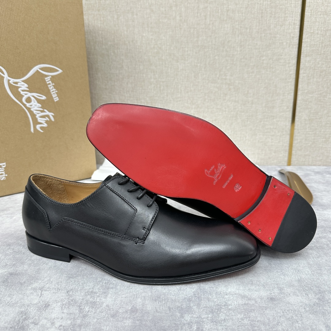 💋💍 CL 新品正装鞋皮鞋  Christia*  Loubouti*  红底鞋  最新推出此款光面牛津