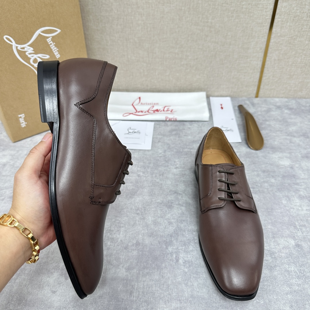 💋💍 CL 新品正装鞋皮鞋  Christia*  Loubouti*  红底鞋  最新推出此款光面牛津