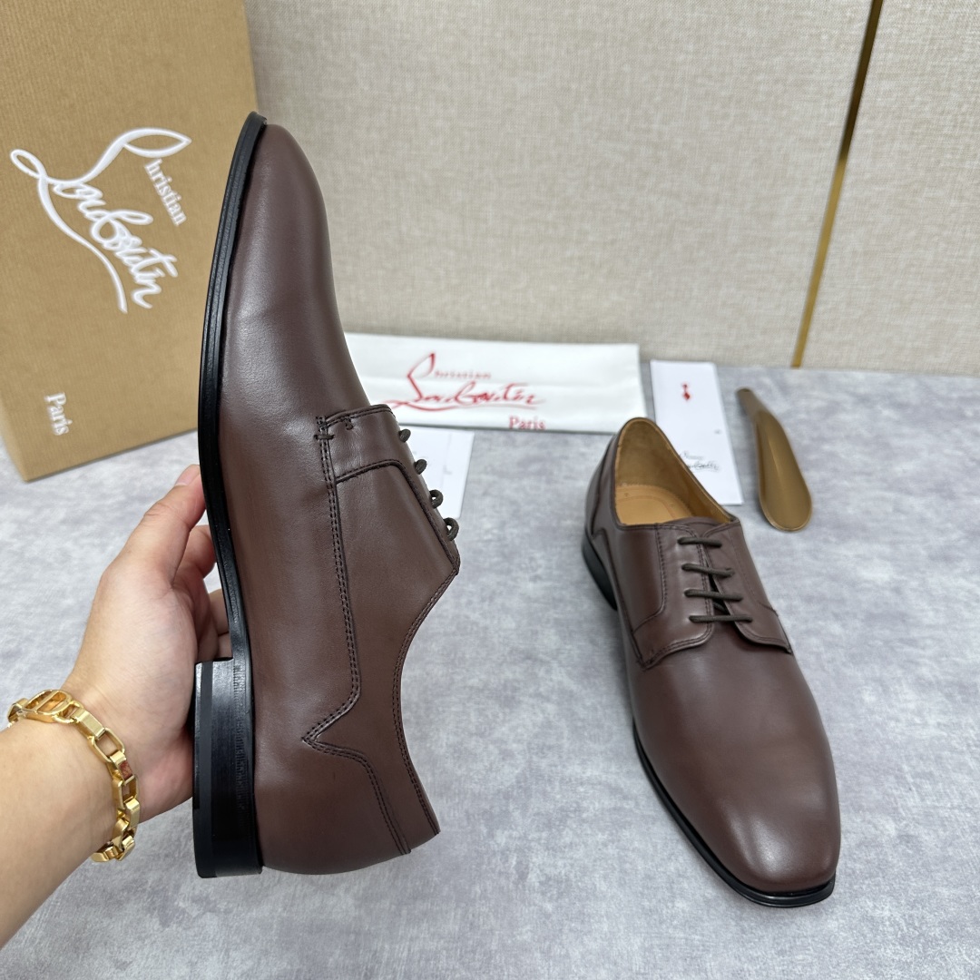 💋💍 CL 新品正装鞋皮鞋  Christia*  Loubouti*  红底鞋  最新推出此款光面牛津