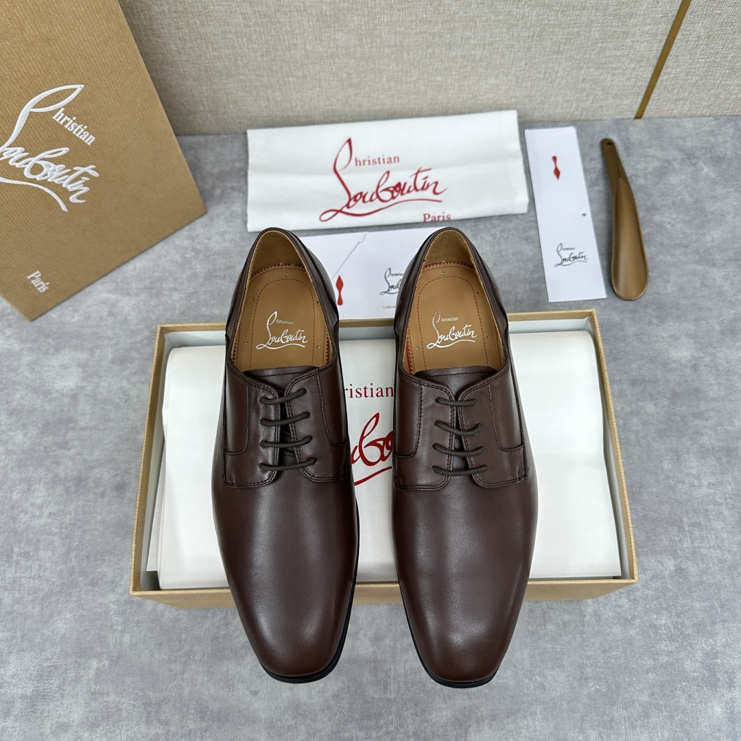 💋💍 CL 新品正装鞋皮鞋  Christia*  Loubouti*  红底鞋  最新推出此款光面牛津