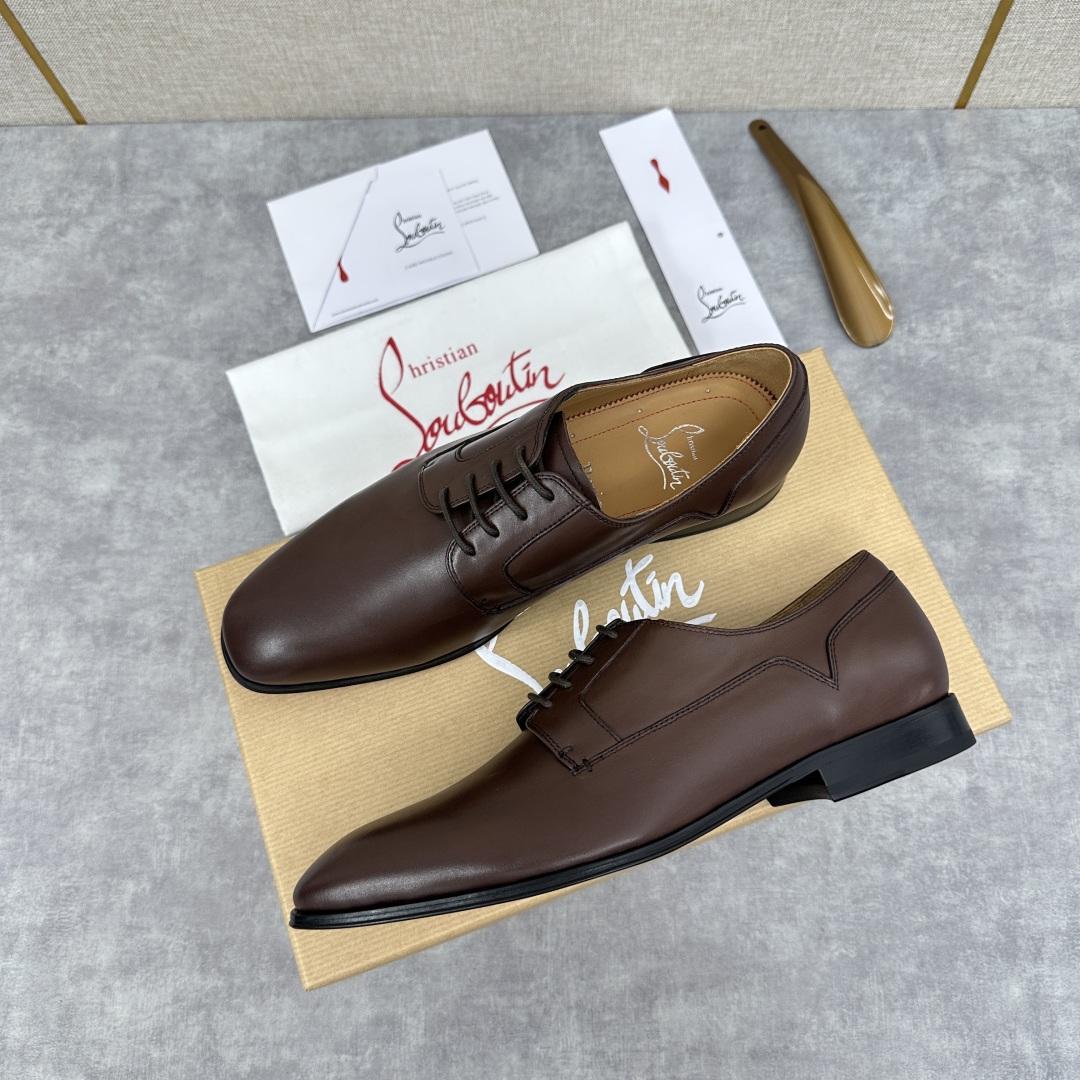 💋💍 CL 新品正装鞋皮鞋  Christia*  Loubouti*  红底鞋  最新推出此款光面牛津