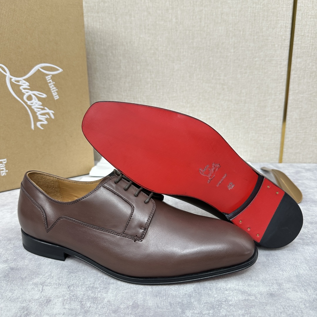 💋💍 CL 新品正装鞋皮鞋  Christia*  Loubouti*  红底鞋  最新推出此款光面牛津