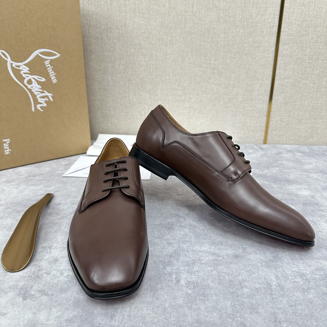 💋💍 CL 新品正装鞋皮鞋  Christia*  Loubouti*  红底鞋  最新推出此款光面牛津