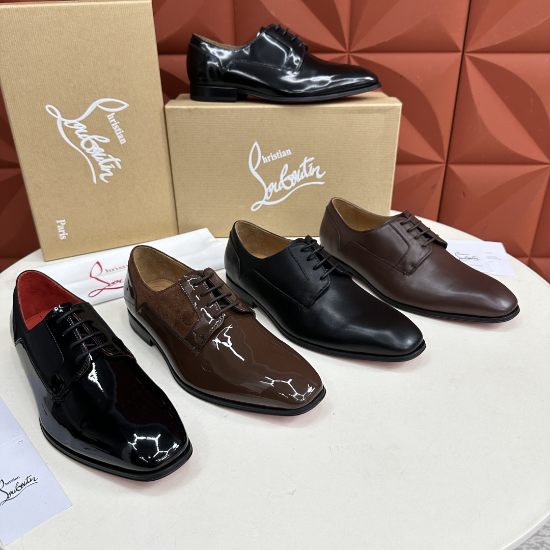 💋💍 CL 新品正装鞋皮鞋  Christia*  Loubouti*  红底鞋  最新推出此款光面牛津