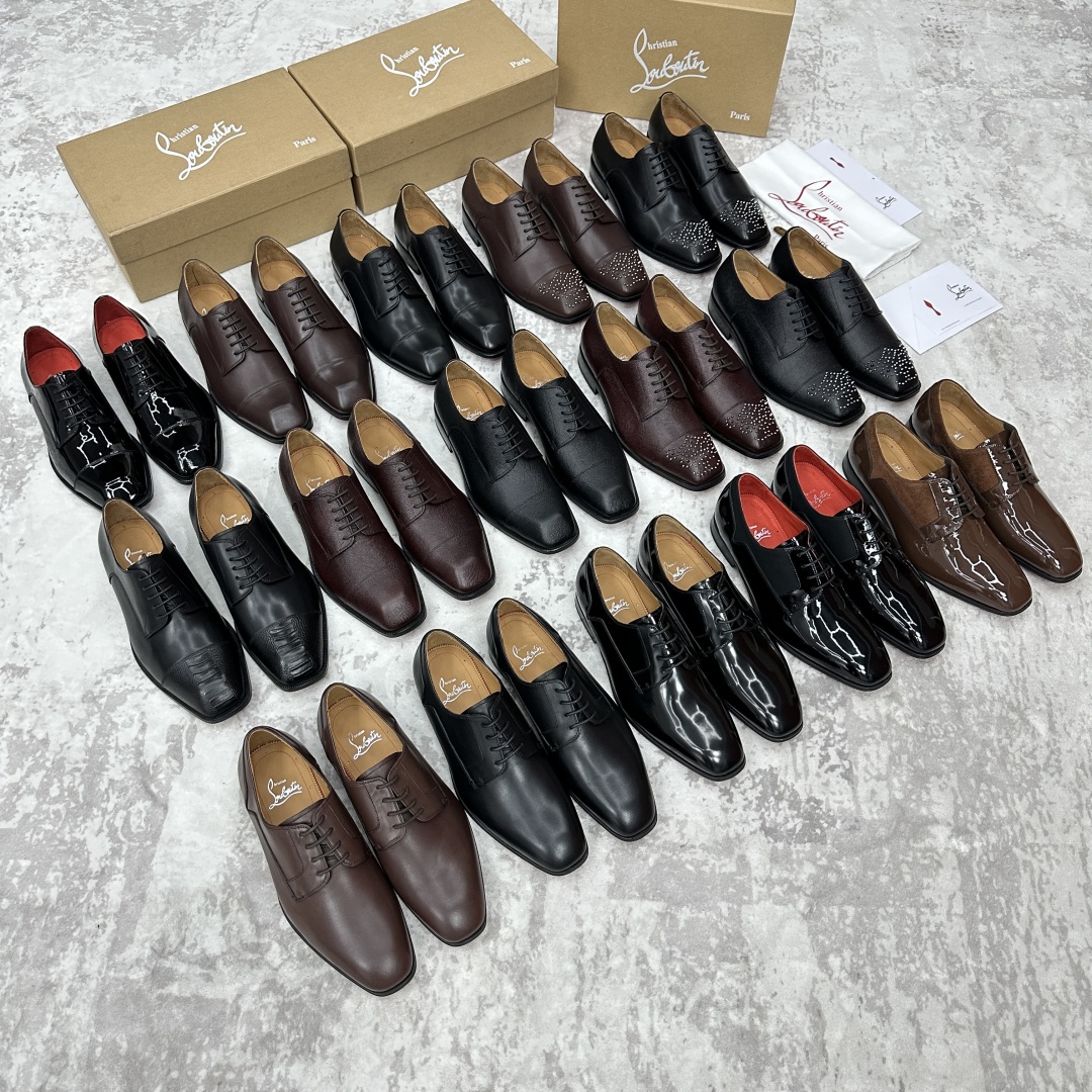 💋💍 CL 新品正装鞋皮鞋  Christia*  Loubouti*  红底鞋  最新推出此款光面牛津