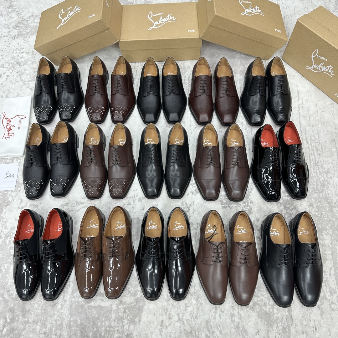 💋💍 CL 新品正装鞋皮鞋  Christia*  Loubouti*  红底鞋  最新推出此款光面牛津
