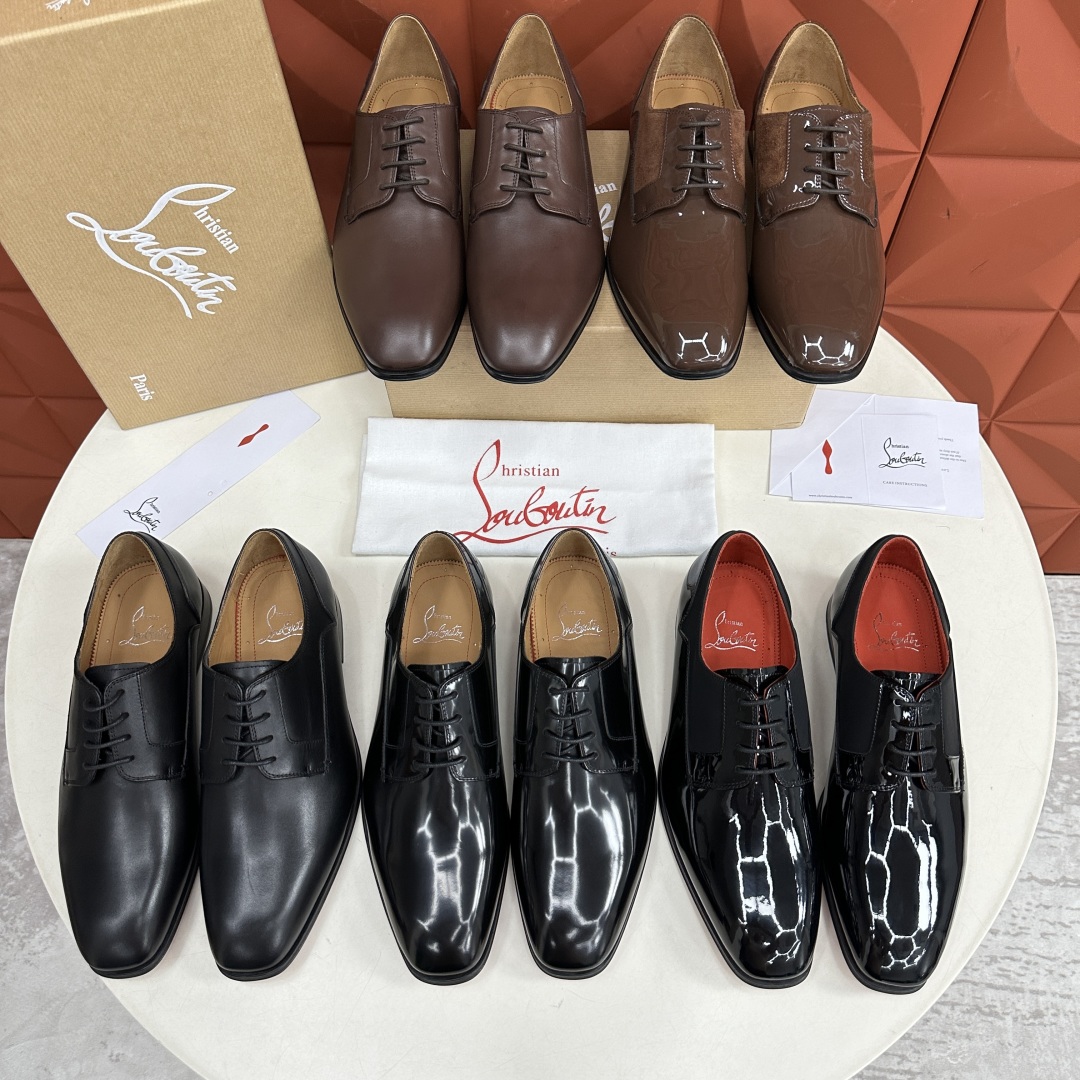 💋💍 CL 新品正装鞋皮鞋  Christia*  Loubouti*  红底鞋  最新推出此款光面牛津