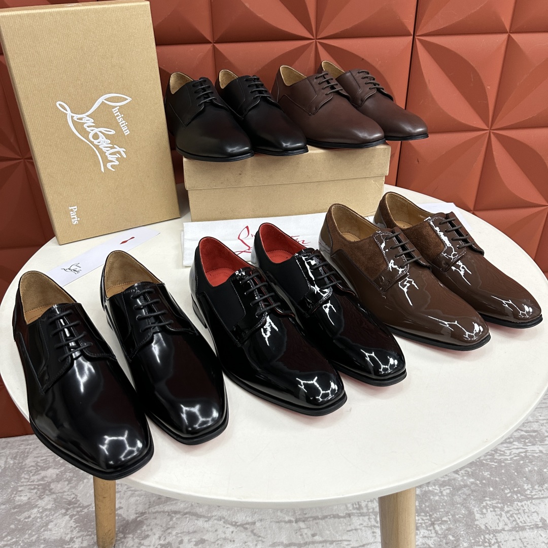 💋💍 CL 新品正装鞋皮鞋  Christia*  Loubouti*  红底鞋  最新推出此款光面牛津