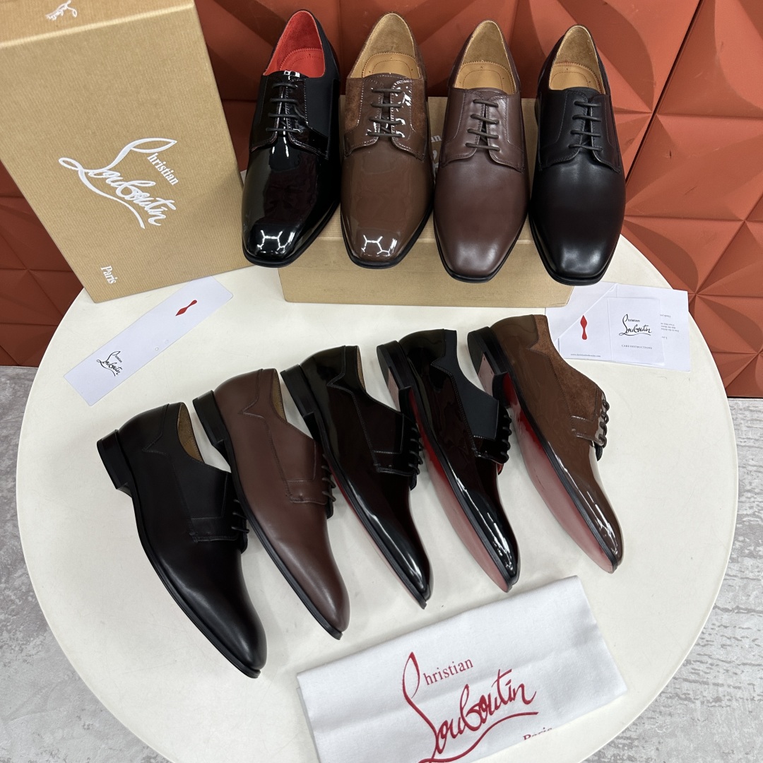 💋💍 CL 新品正装鞋皮鞋  Christia*  Loubouti*  红底鞋  最新推出此款光面牛津