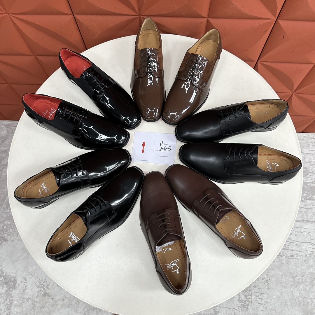 💋💍 CL 新品正装鞋皮鞋  Christia*  Loubouti*  红底鞋  最新推出此款光面牛津