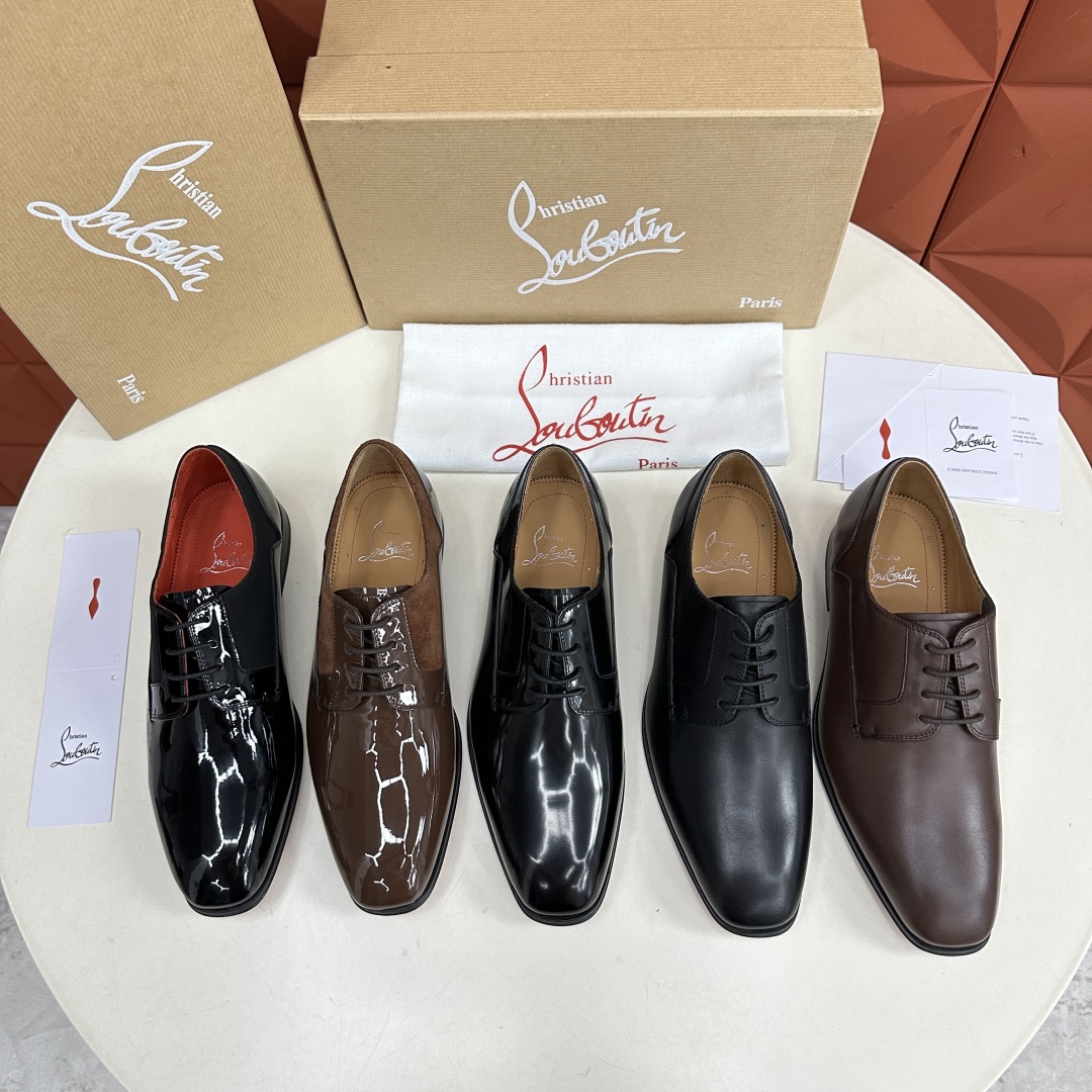💋💍 CL 新品正装鞋皮鞋  Christia*  Loubouti*  红底鞋  最新推出此款光面牛津