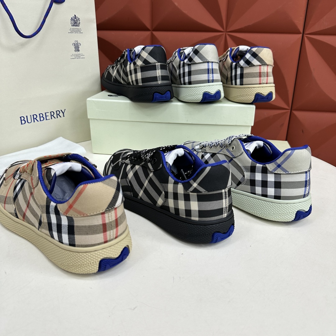 💋💍B家新品  情侣款💑 Burber*y  巴宝-莉 格纹运动鞋板鞋     经典与潮流的碰撞💥  当