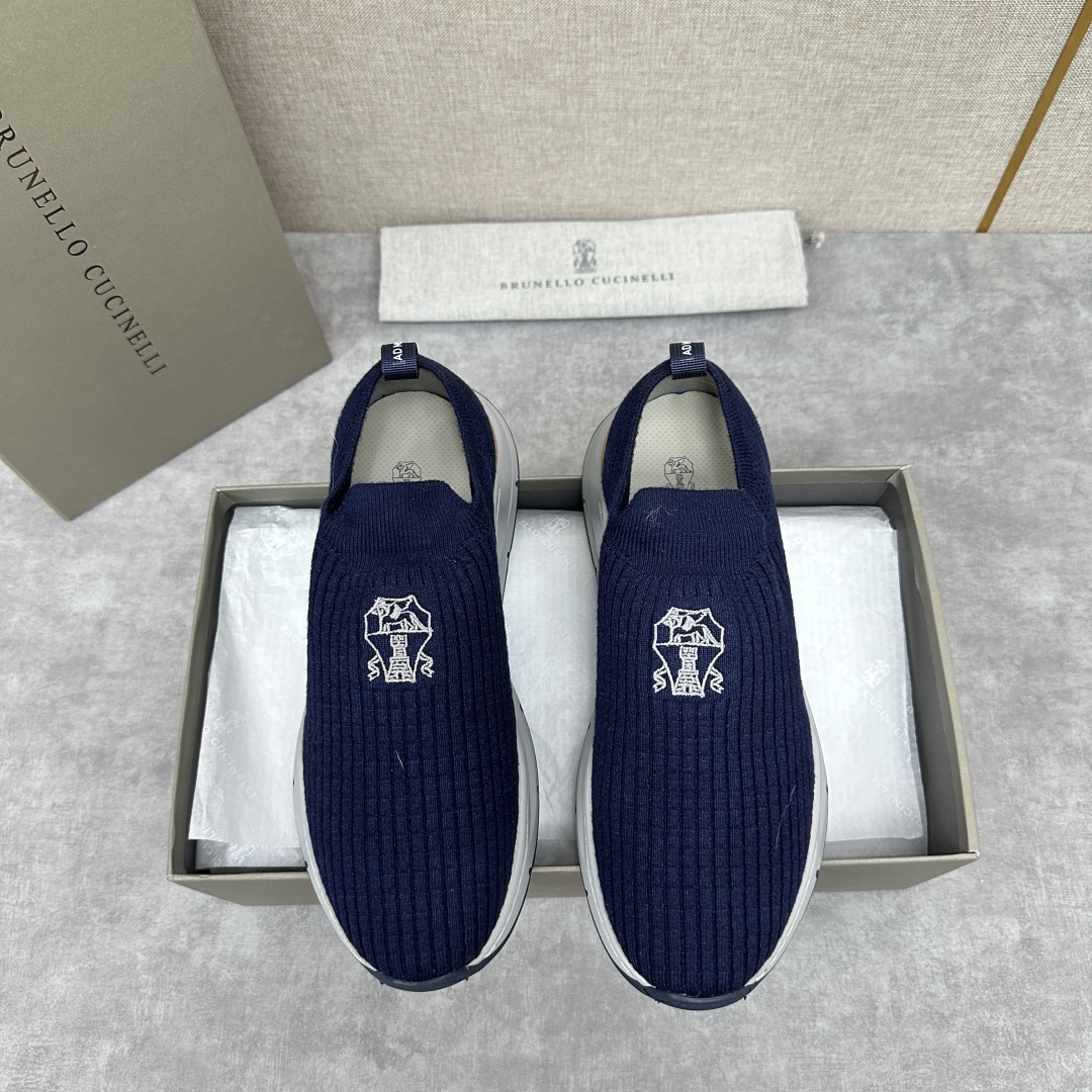 💋💍BC新品 Brunello Cucinell* 针织低帮运动鞋 官方 6,300 进口弹力飞织面料