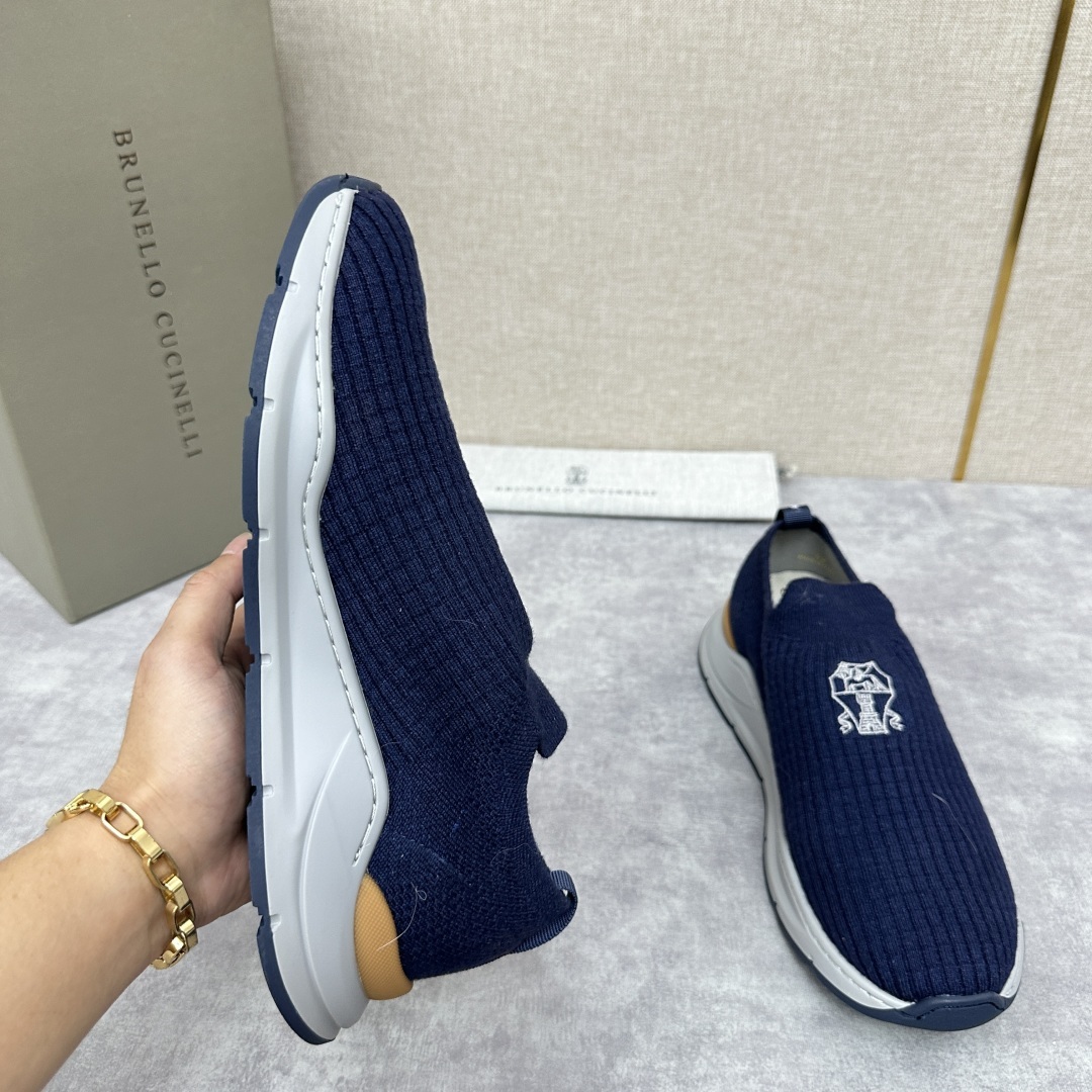 💋💍BC新品 Brunello Cucinell* 针织低帮运动鞋 官方 6,300 进口弹力飞织面料