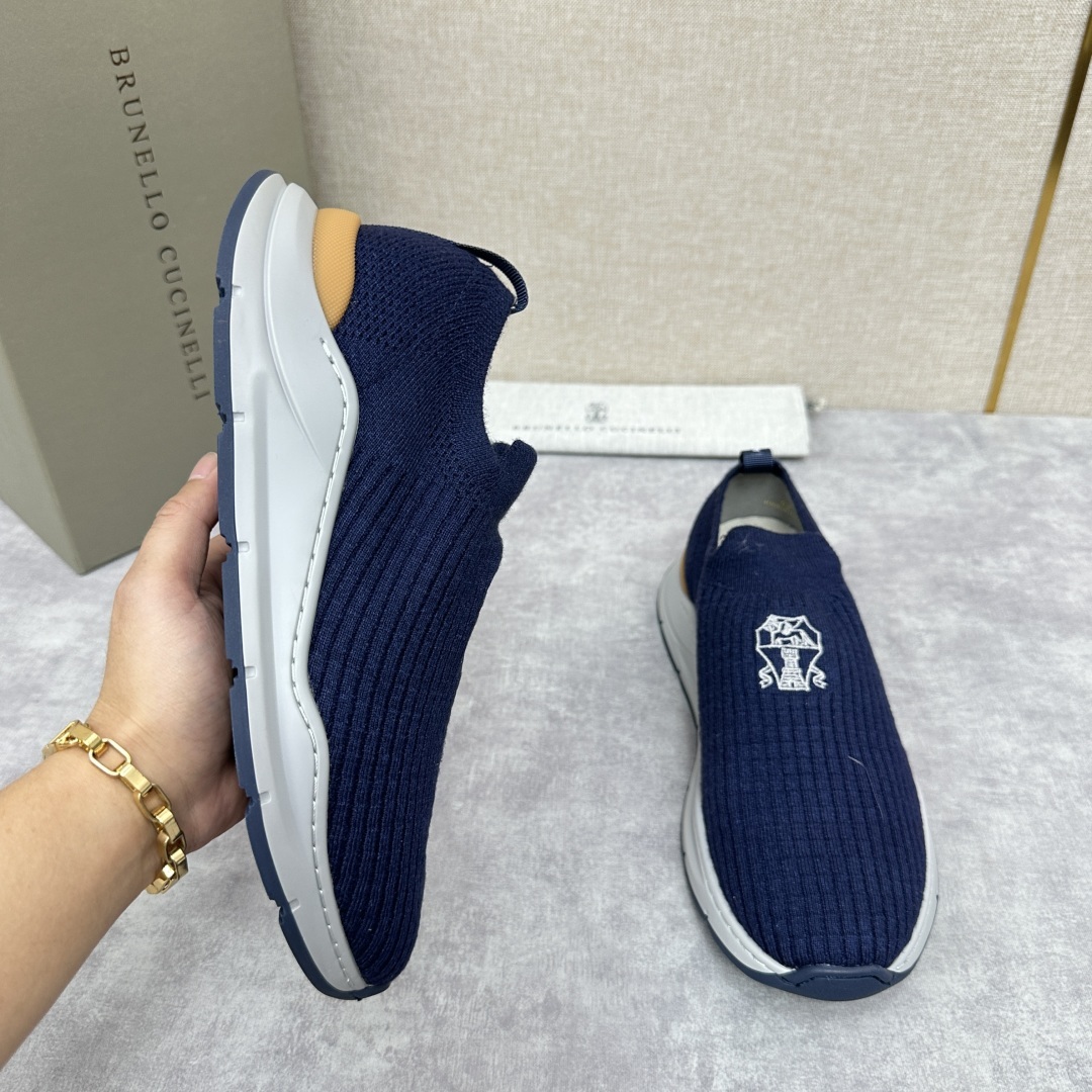 💋💍BC新品 Brunello Cucinell* 针织低帮运动鞋 官方 6,300 进口弹力飞织面料