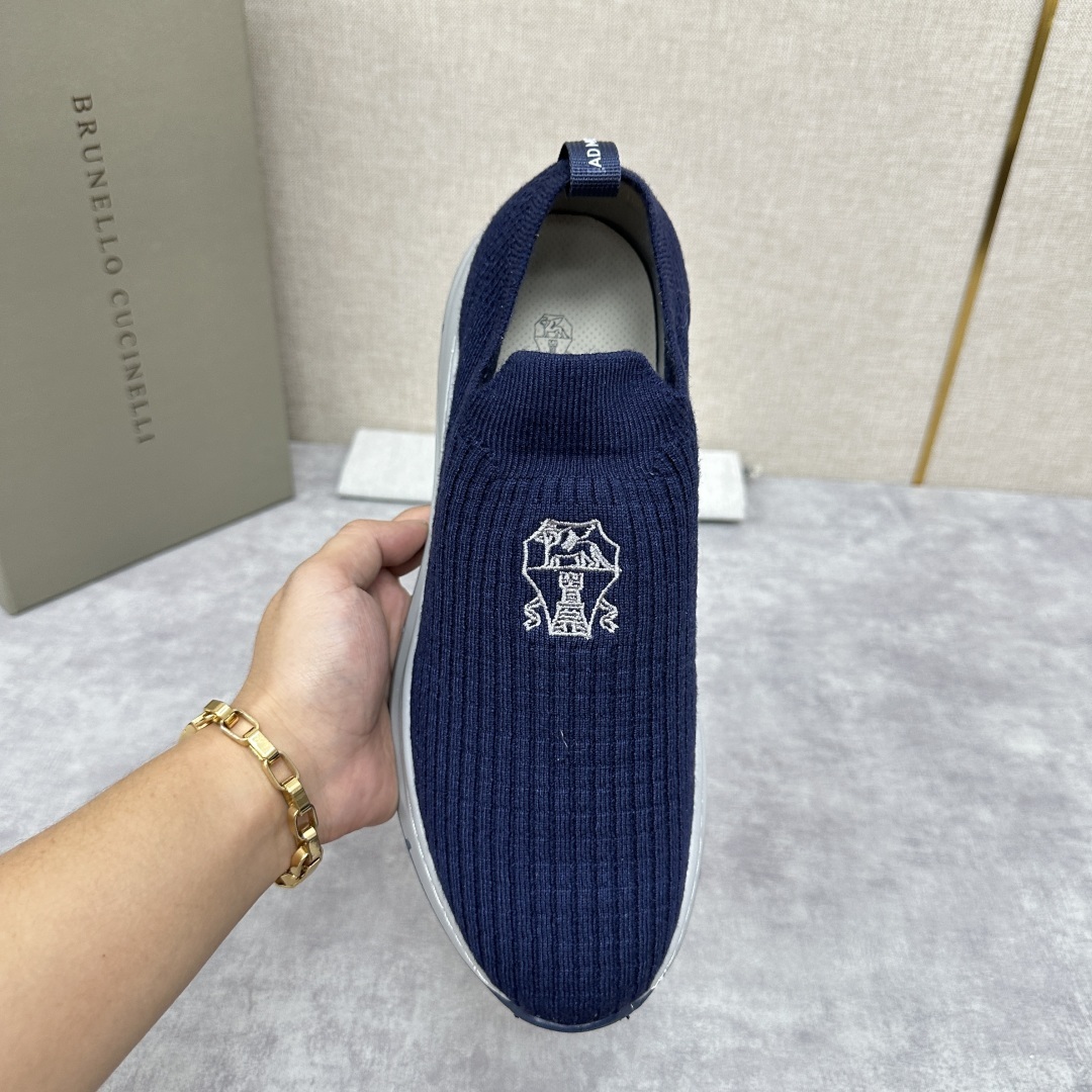 💋💍BC新品 Brunello Cucinell* 针织低帮运动鞋 官方 6,300 进口弹力飞织面料