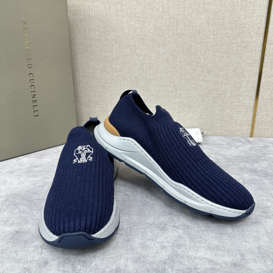 💋💍BC新品 Brunello Cucinell* 针织低帮运动鞋 官方 6,300 进口弹力飞织面料