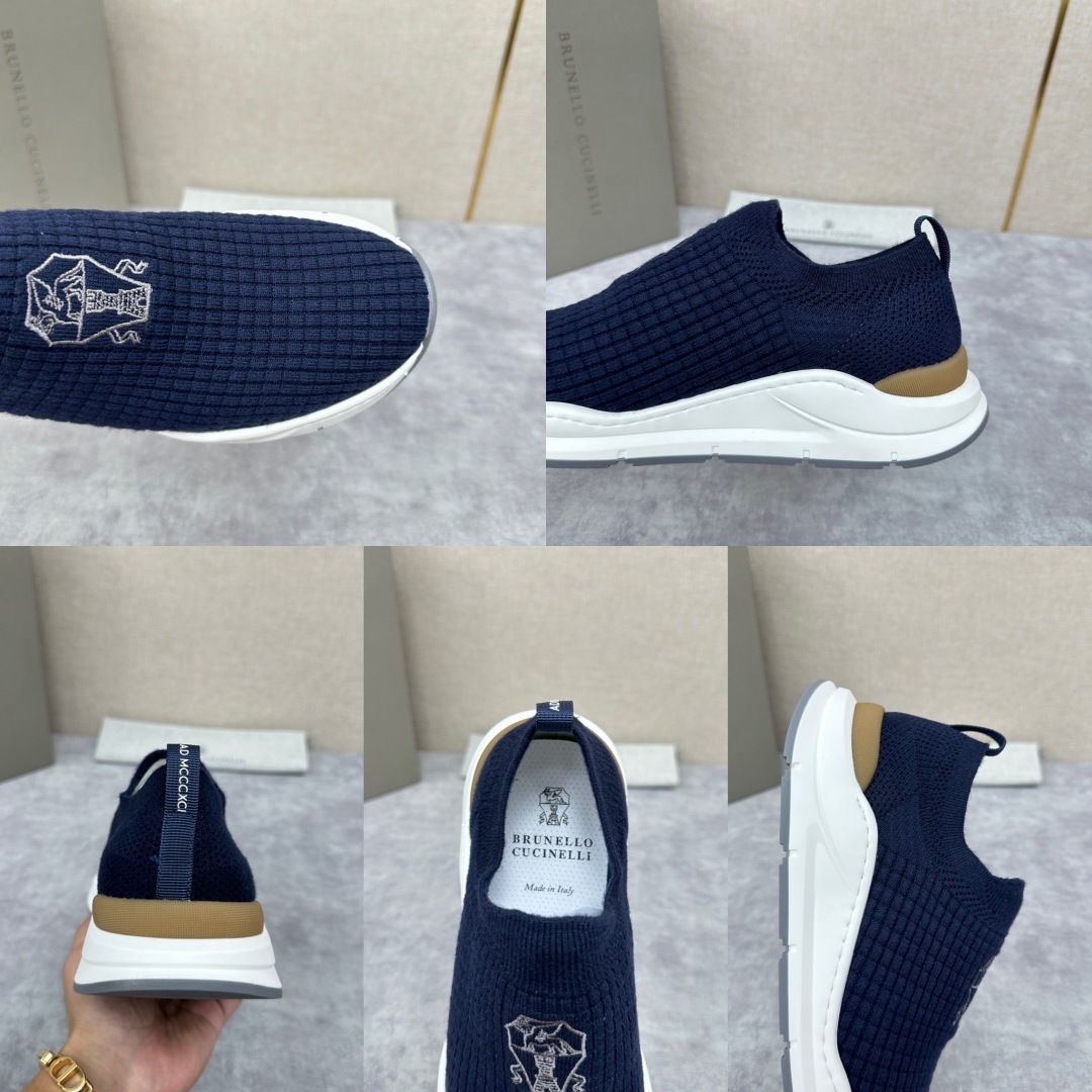 💋💍BC新品 Brunello Cucinell* 针织低帮运动鞋 官方 6,300 进口弹力飞织面料