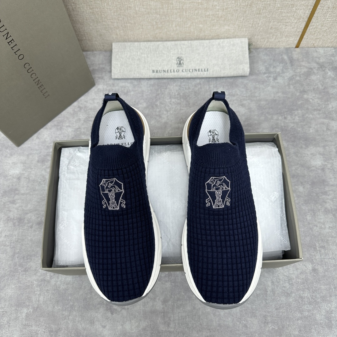 💋💍BC新品 Brunello Cucinell* 针织低帮运动鞋 官方 6,300 进口弹力飞织面料