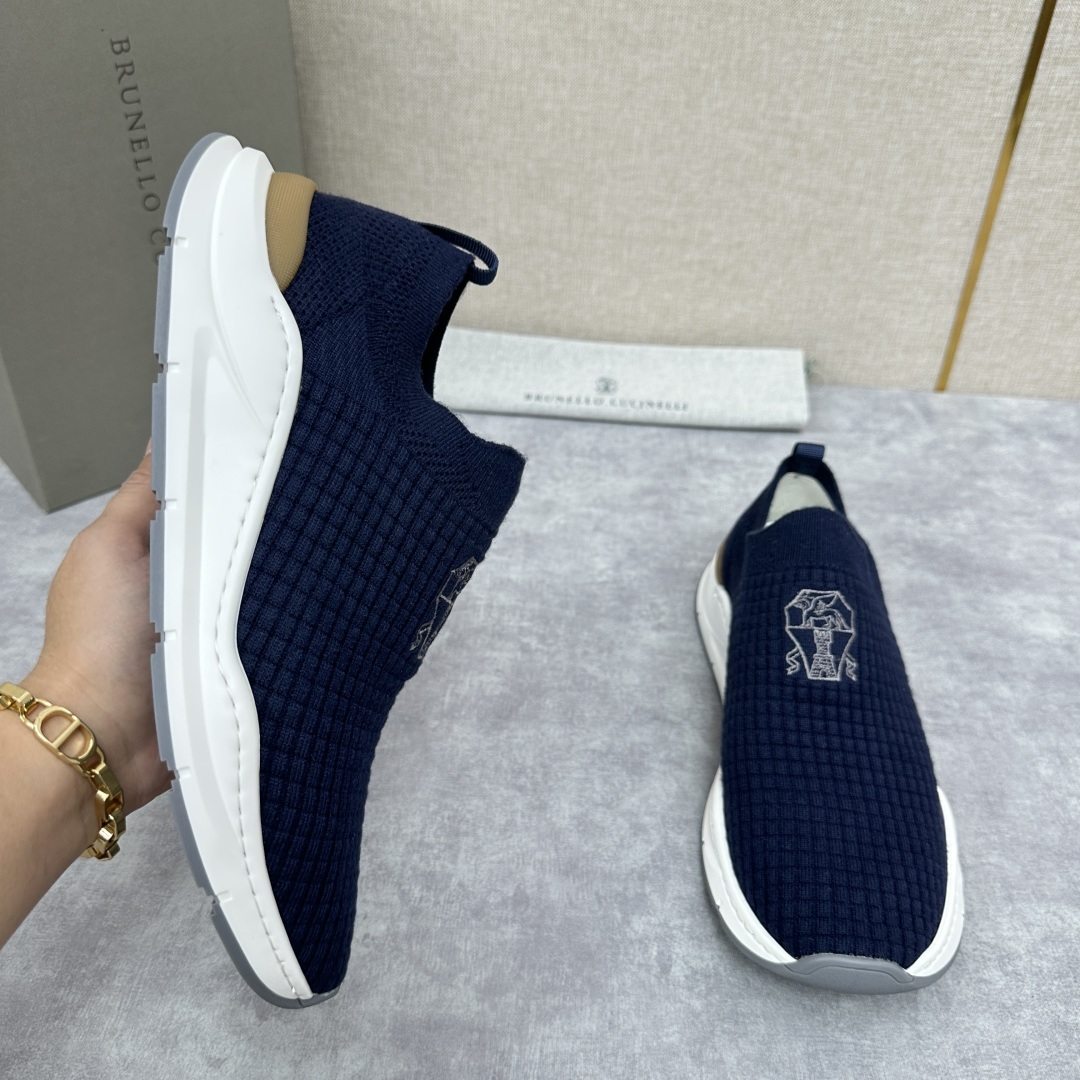 💋💍BC新品 Brunello Cucinell* 针织低帮运动鞋 官方 6,300 进口弹力飞织面料