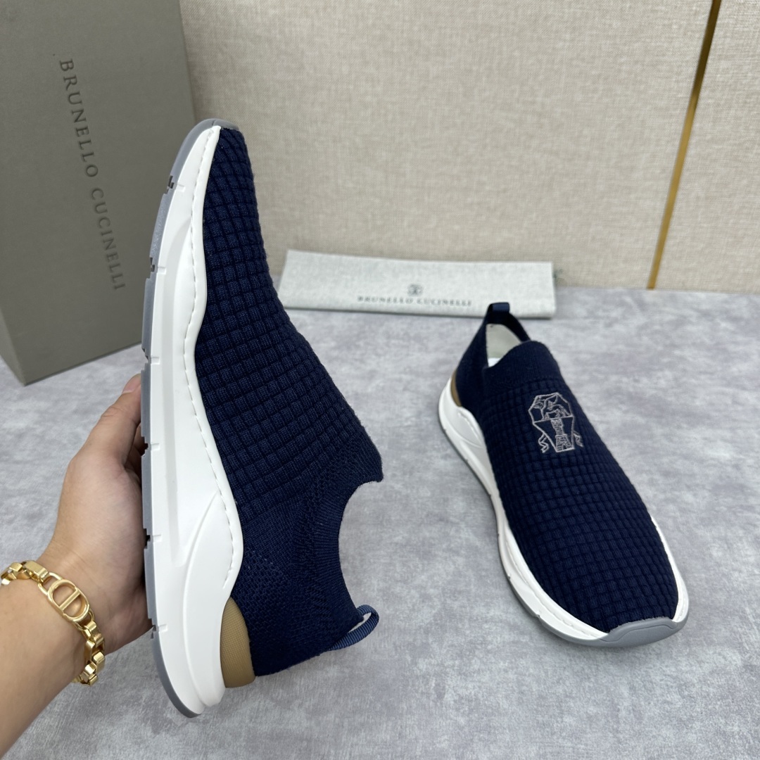 💋💍BC新品 Brunello Cucinell* 针织低帮运动鞋 官方 6,300 进口弹力飞织面料