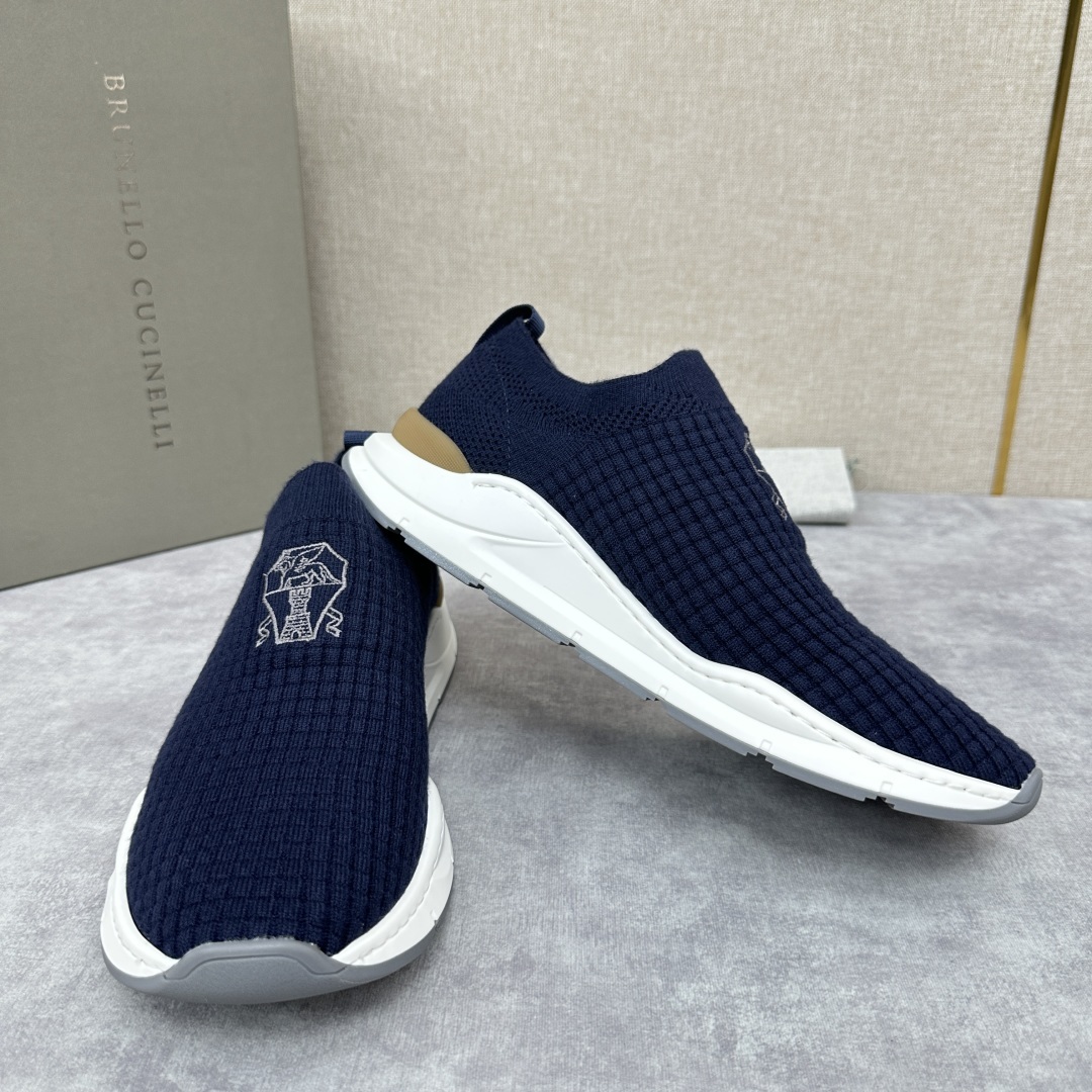 💋💍BC新品 Brunello Cucinell* 针织低帮运动鞋 官方 6,300 进口弹力飞织面料