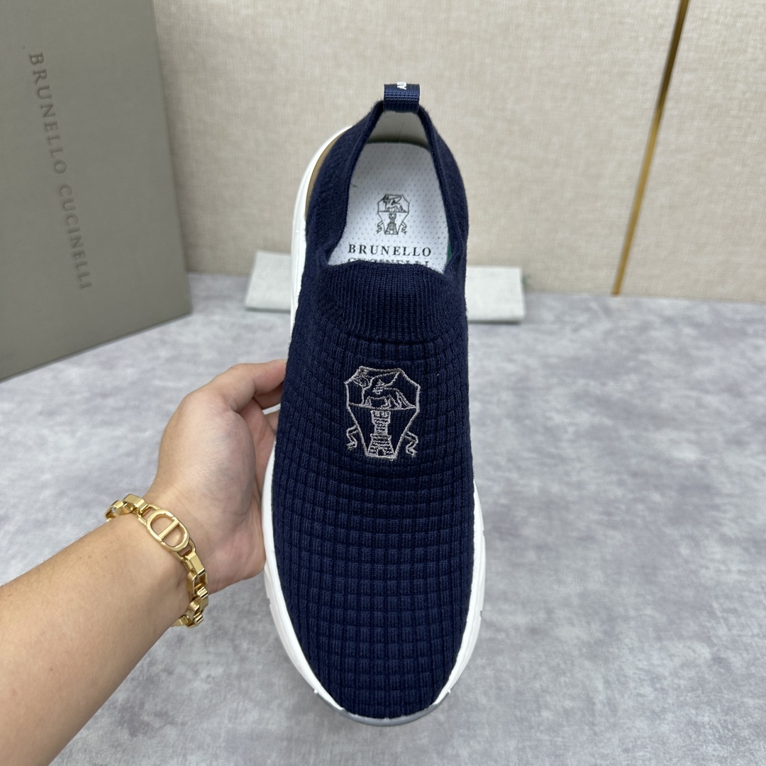 💋💍BC新品 Brunello Cucinell* 针织低帮运动鞋 官方 6,300 进口弹力飞织面料