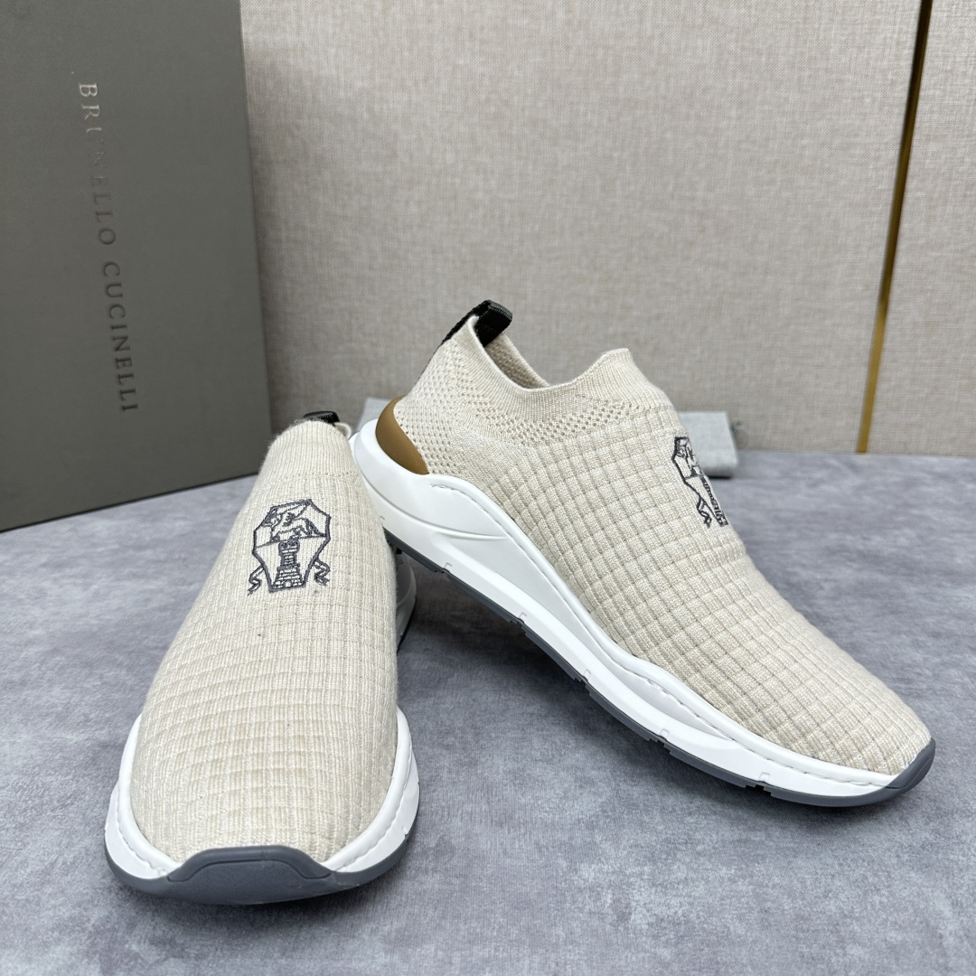 💋💍BC新品 Brunello Cucinell* 针织低帮运动鞋 官方 6，300  进口弹力飞织面料