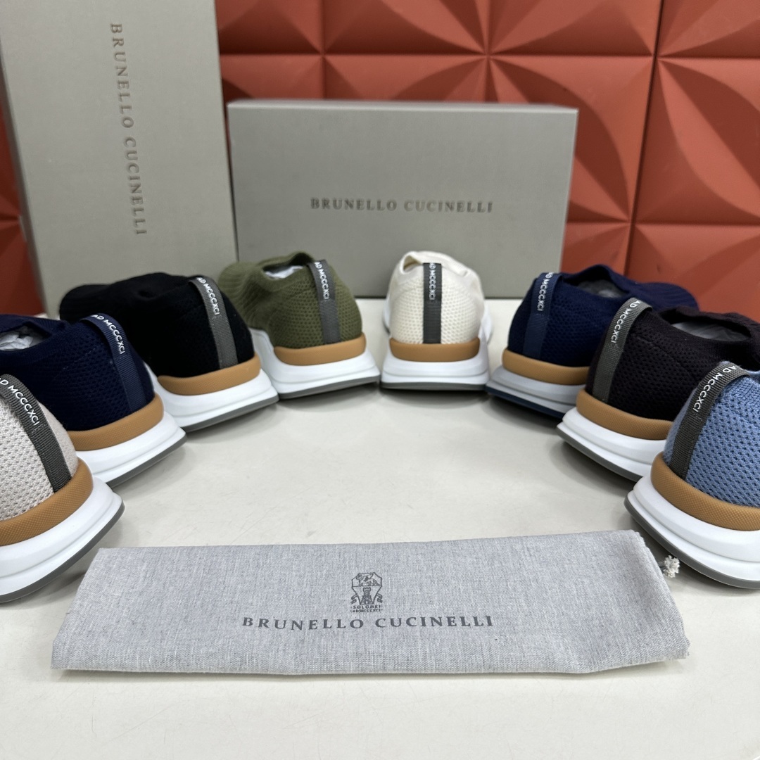💋💍BC新品 Brunello Cucinell* 针织低帮运动鞋 官方 6,300 进口弹力飞织面料